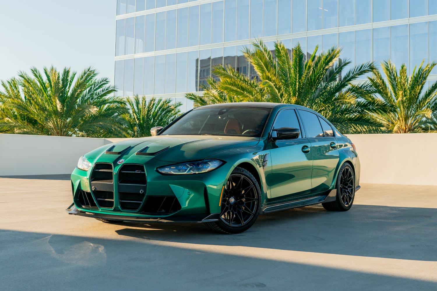 Rent a Green BMW M3 Competition in Pacific Coast Highway