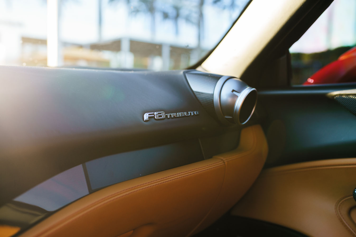 Ferrari F8 Tributo Red brake caliper detail Southern California