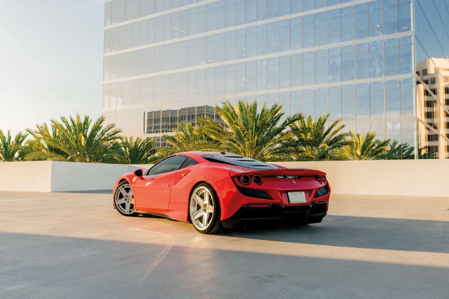 2021 Ferrari F8 Tributo Red rear view exotic car rental