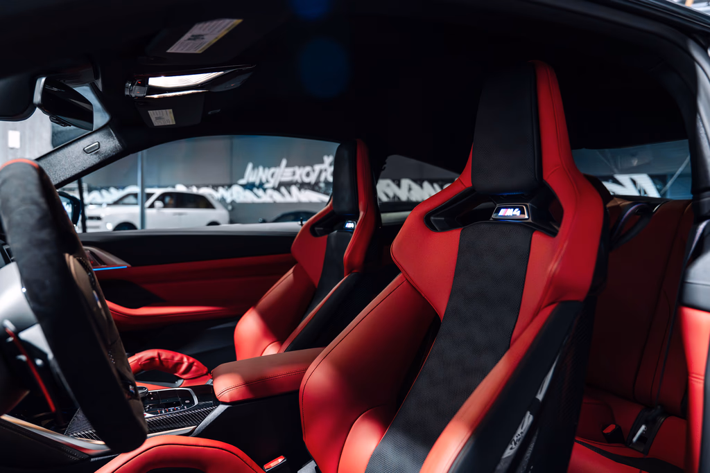 BMW M4 Competition xDrive cockpit dashboard exotic car rental Beverly Hills