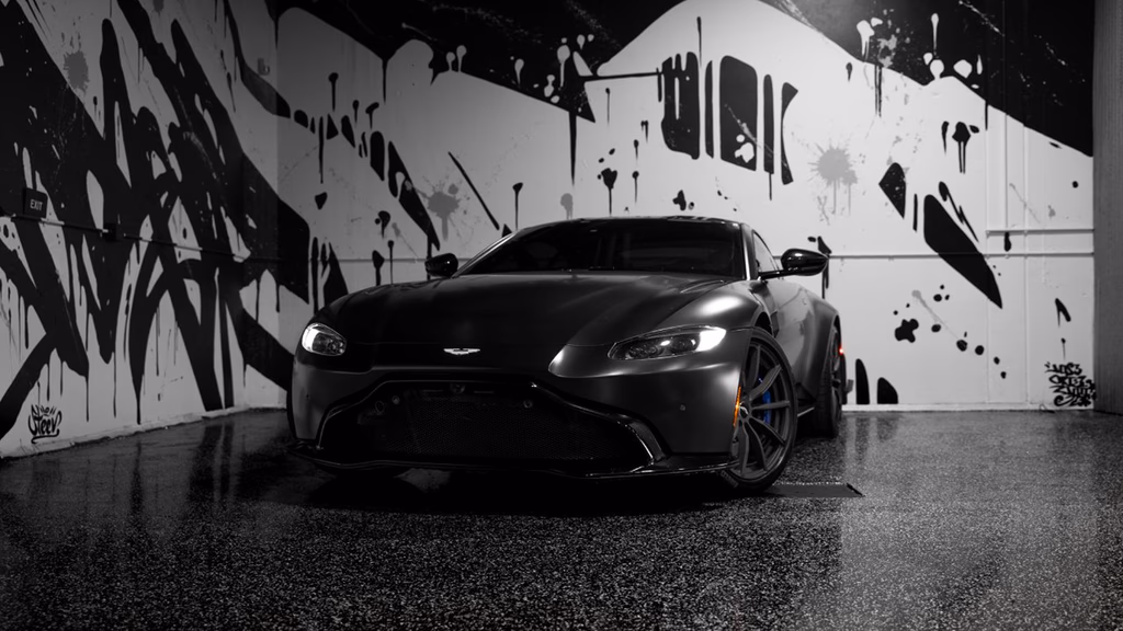 Rent a Satin Black Aston Martin Vantage in Pacific Coast Highway