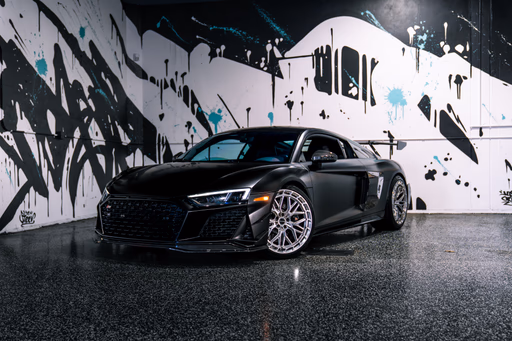 Satin Black 2022 Audi R8 V10 supercar rental OC