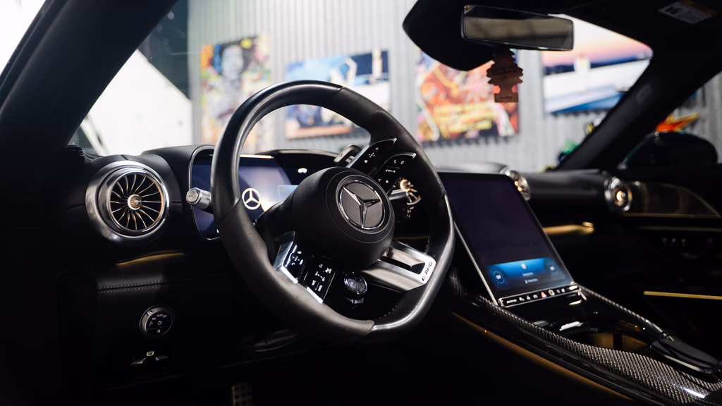 2023 Mercedes-Benz SL63 AMG Nardo Grey side view Newport Beach