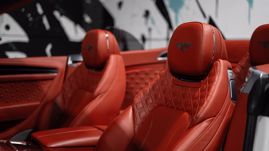 2021 Bentley Continental GTC White rear view exotic car rental