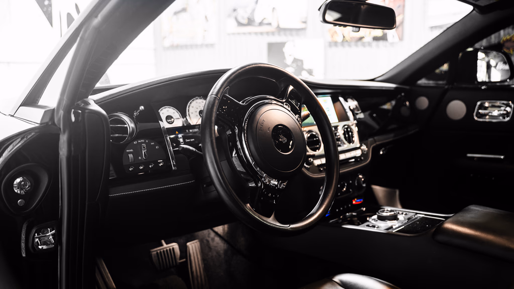 2018 Rolls Royce Wraith interior Black luxury rental