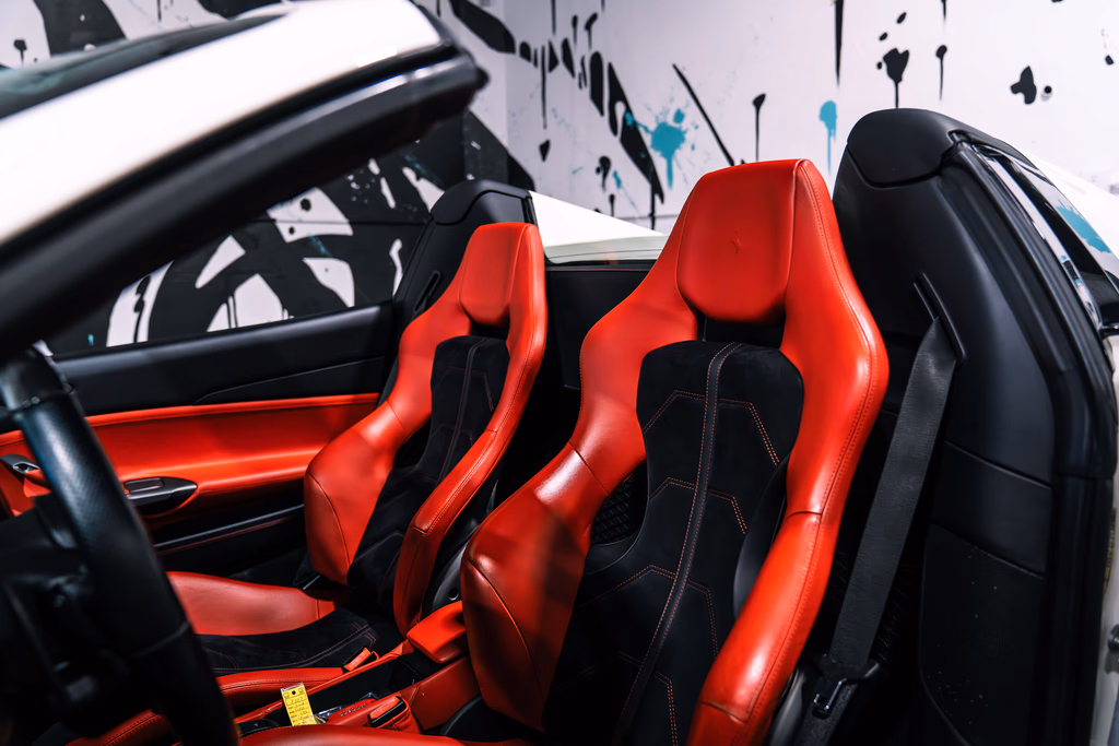 2018 Ferrari 488 Spider White side view Orange County rental