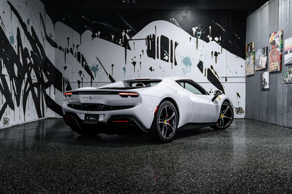 2025 Ferrari 296 GTB close-up detail shot Newport Beach
