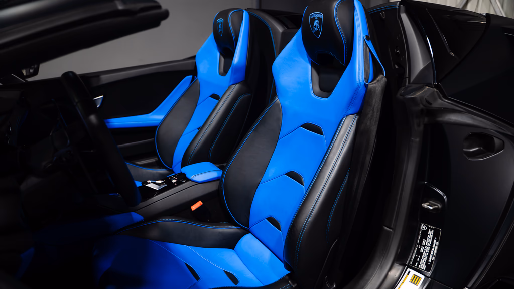 2020 Lamborghini Huracan EVO Satin Black rear view exotic car rental