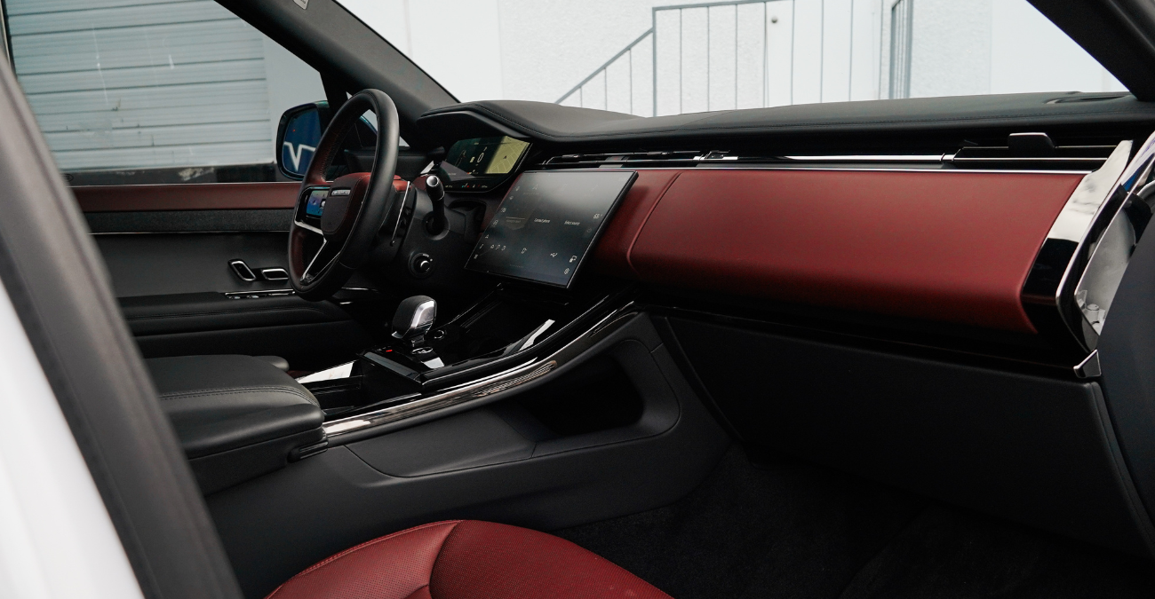 Land Rover Range Rover Sport steering wheel and dash Black interior SoCal