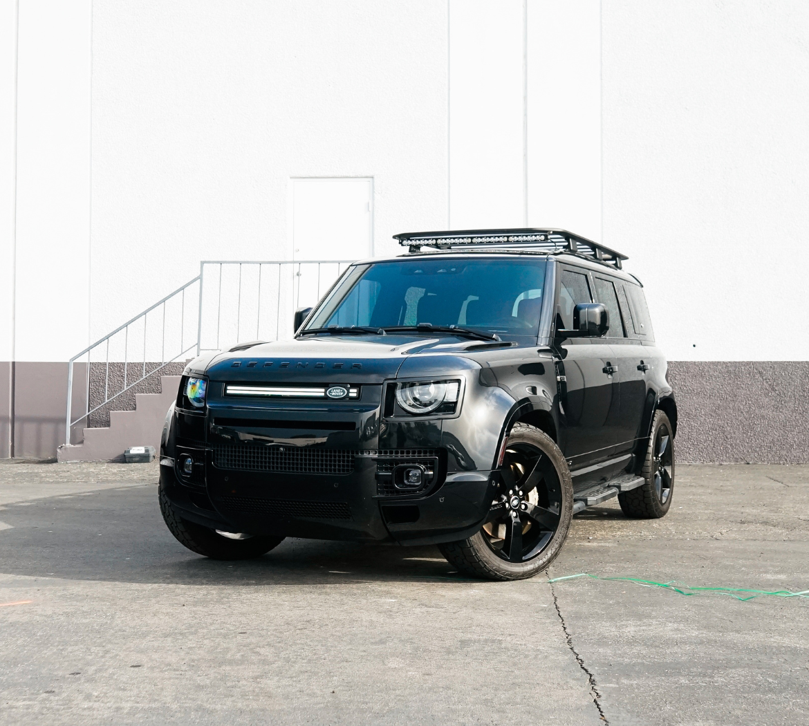 2024 Land Rover Defender X Black luxury SUV available for rent in Orange County