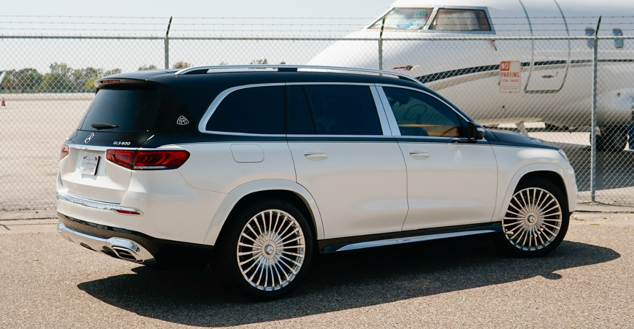 Mercedes-Benz Maybach GLS600 Two Tone Black and Silver at dusk Orange County