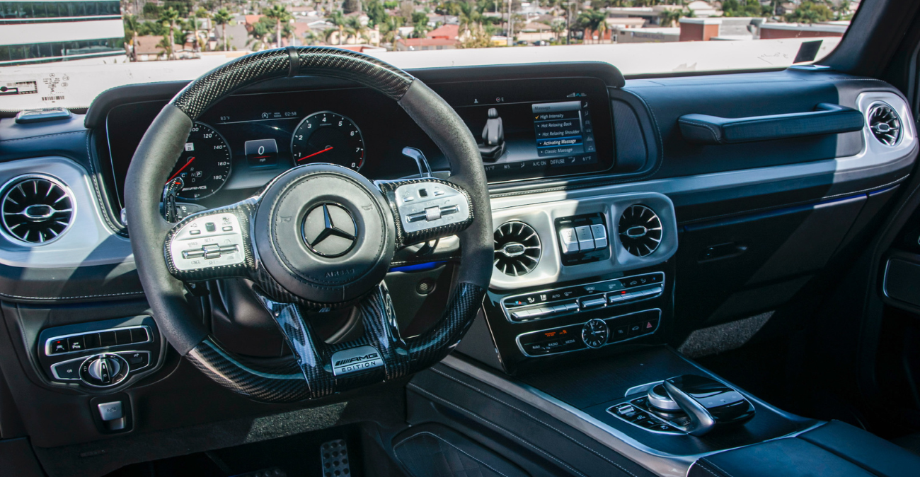 Mercedes-Benz G63 AMG Brabus side profile Dark Grey luxury SUV Beverly Hills rental