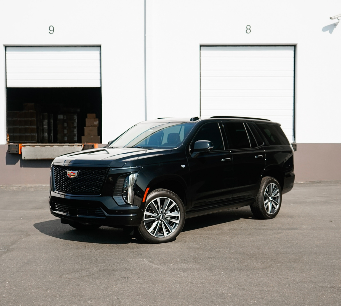 Rent a Black Cadillac Escalade ESV in Pacific Coast Highway