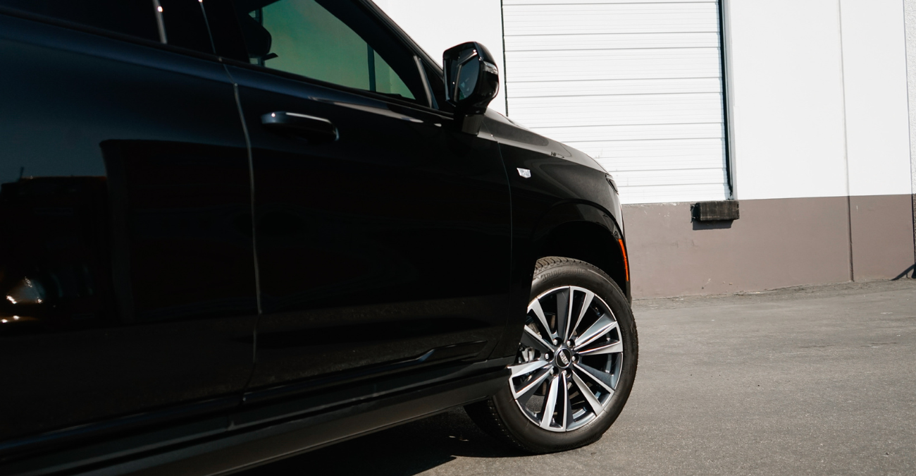 Cadillac Escalade ESV Black close-up luxury SUV rental Newport Beach