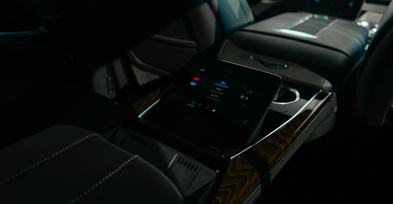 2025 Cadillac Escalade ESV Executive Black rear view exotic car rental