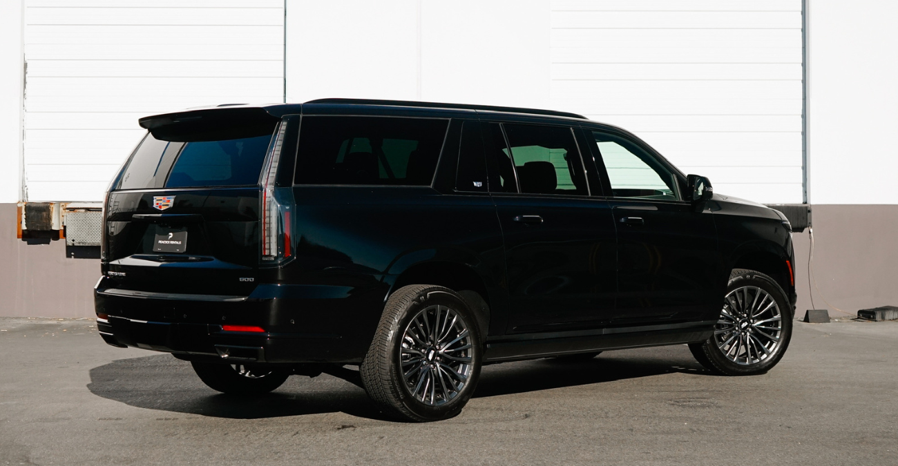 Cadillac Escalade ESV Executive rear view Black luxury SUV San Diego
