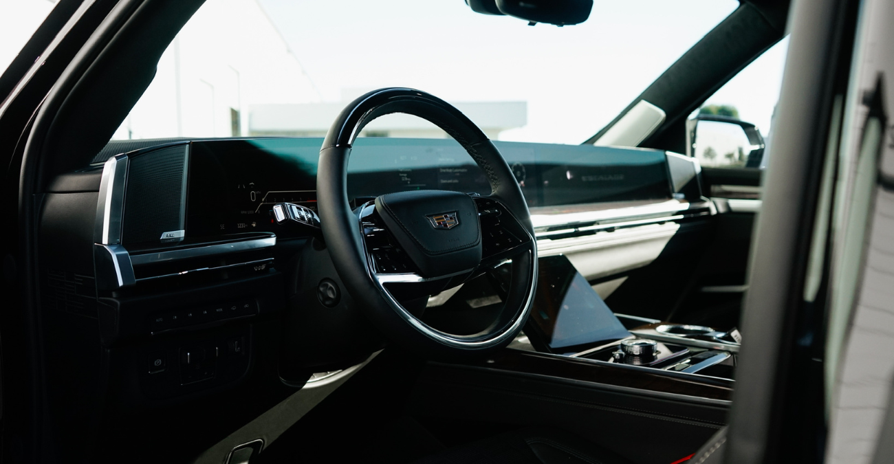 Cadillac Escalade ESV Executive Black brake caliper detail Newport Beach