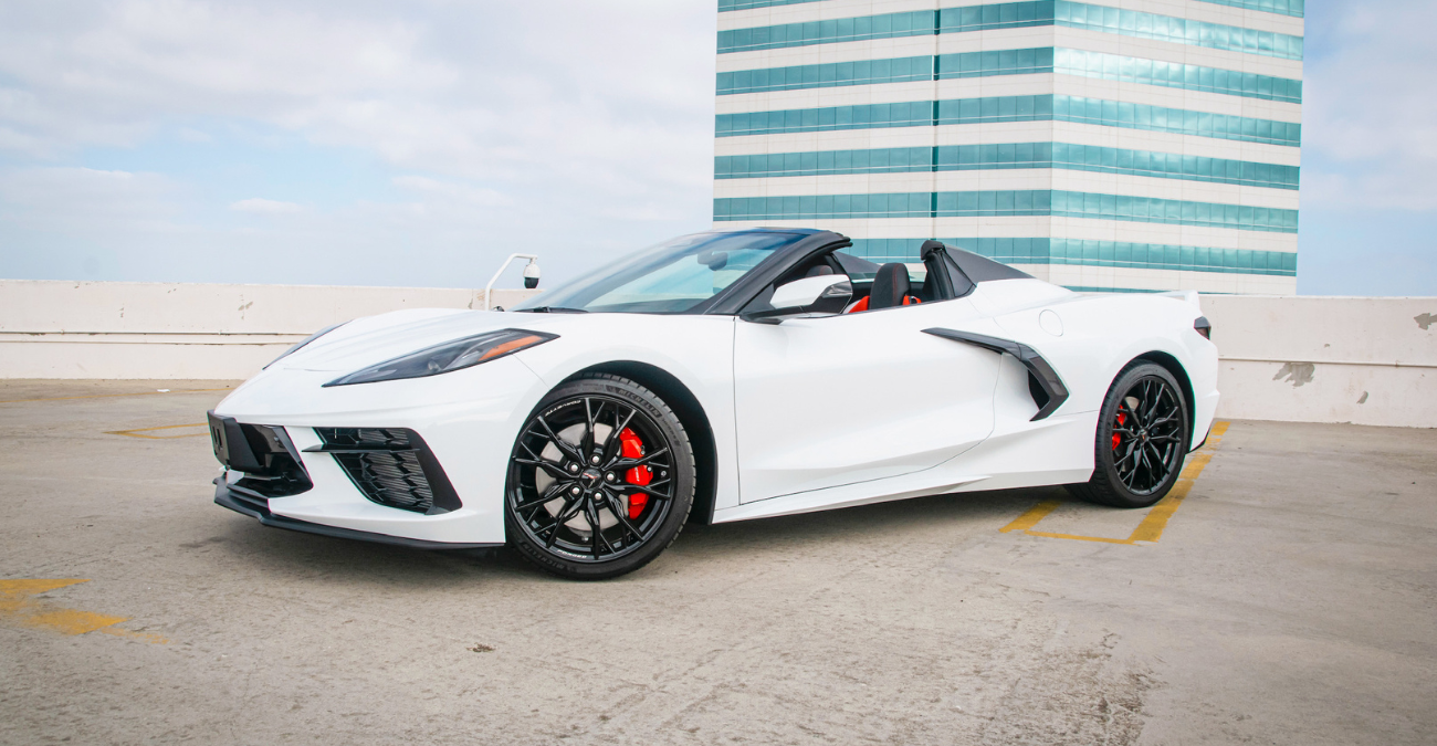 2021 Corvette Stingray Convertible headlight detail White Beverly Hills