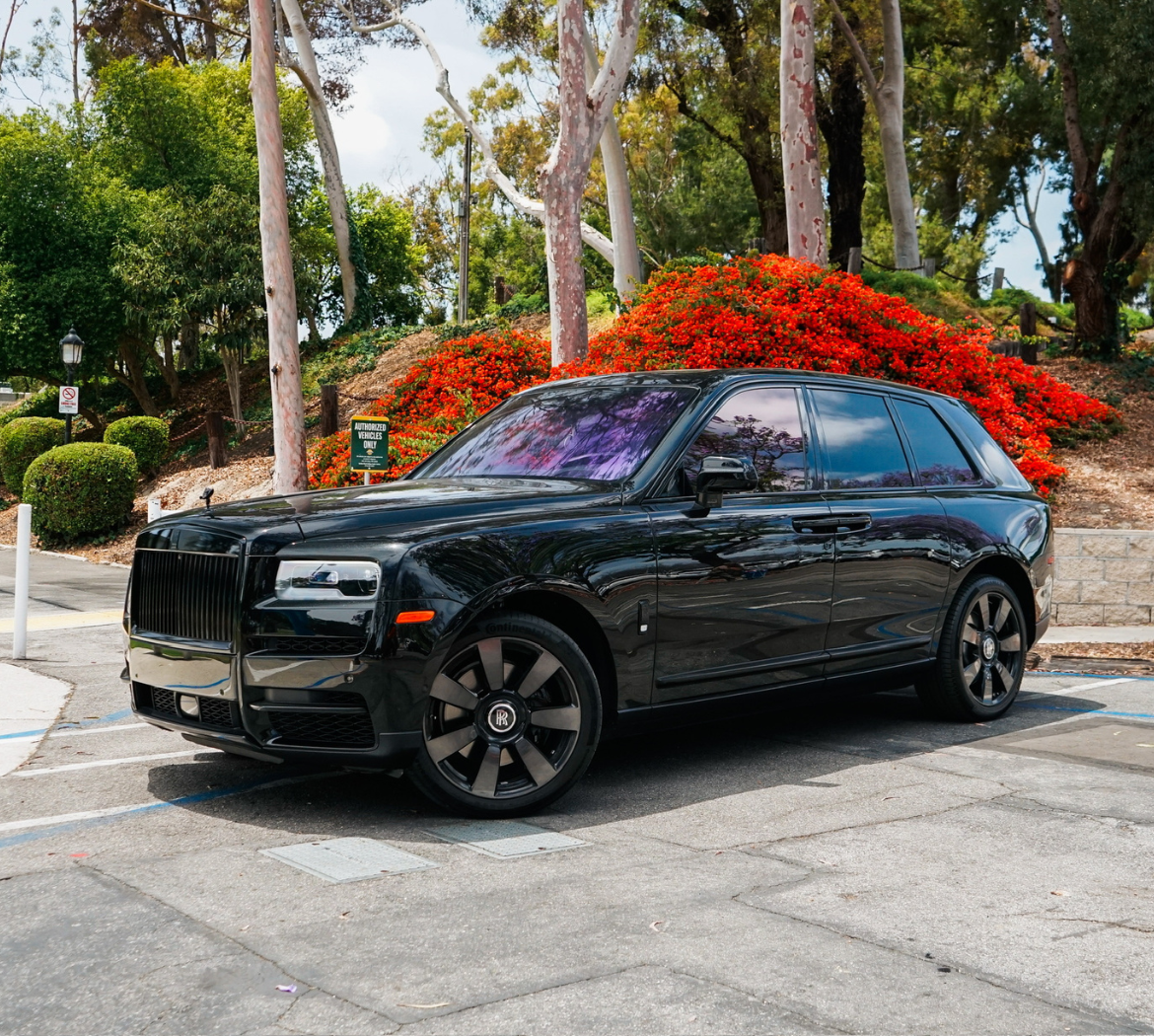 Rent a Black Rolls Royce Cullinan in Newport Beach