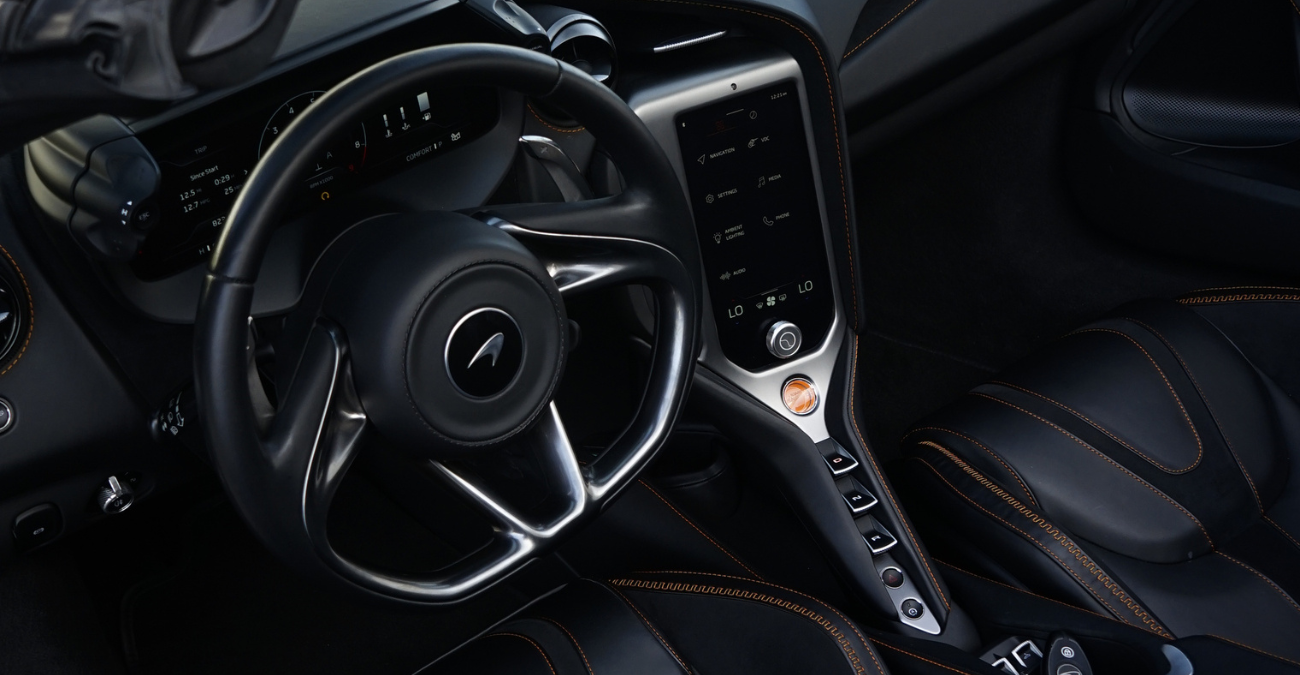 2024 McLaren 750S Spyder White rear view exotic car rental