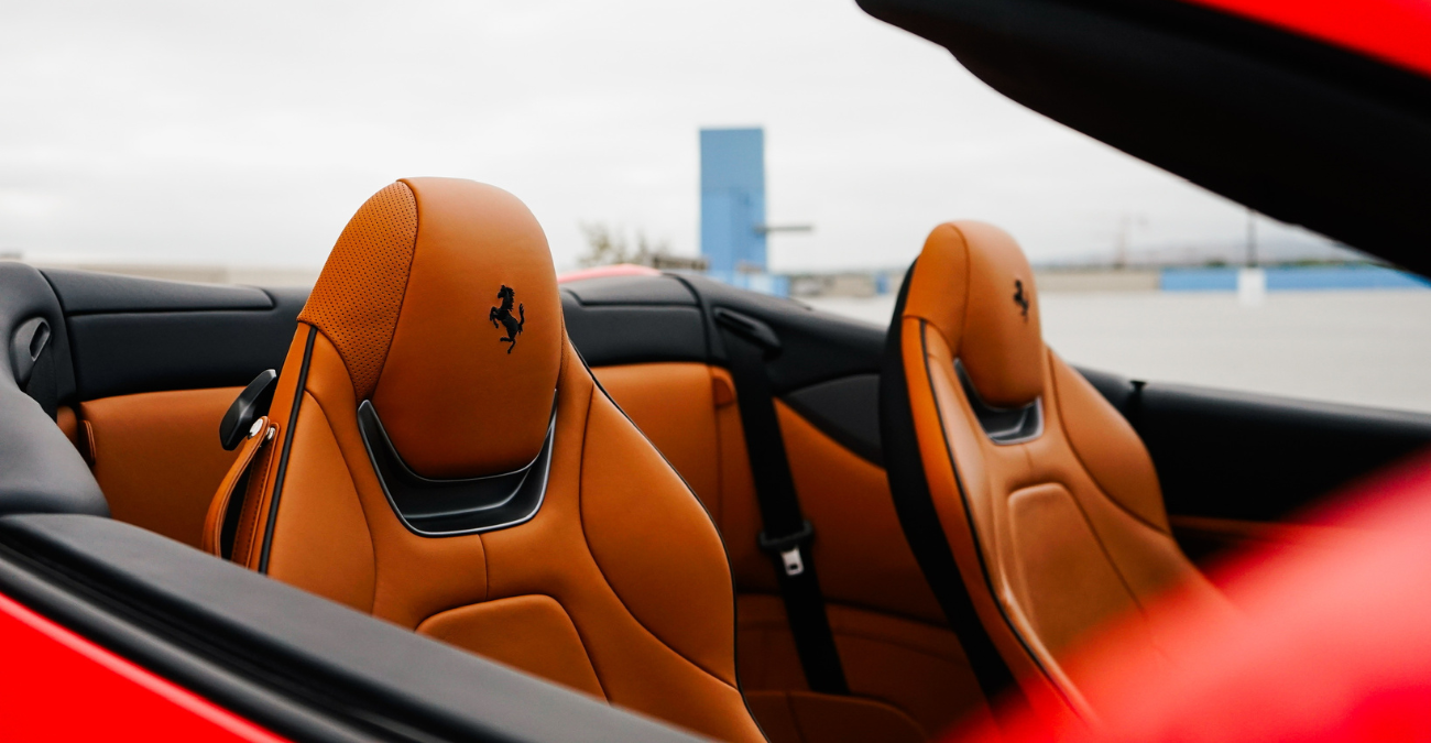 2020 Ferrari Portofino interior Tan luxury rental