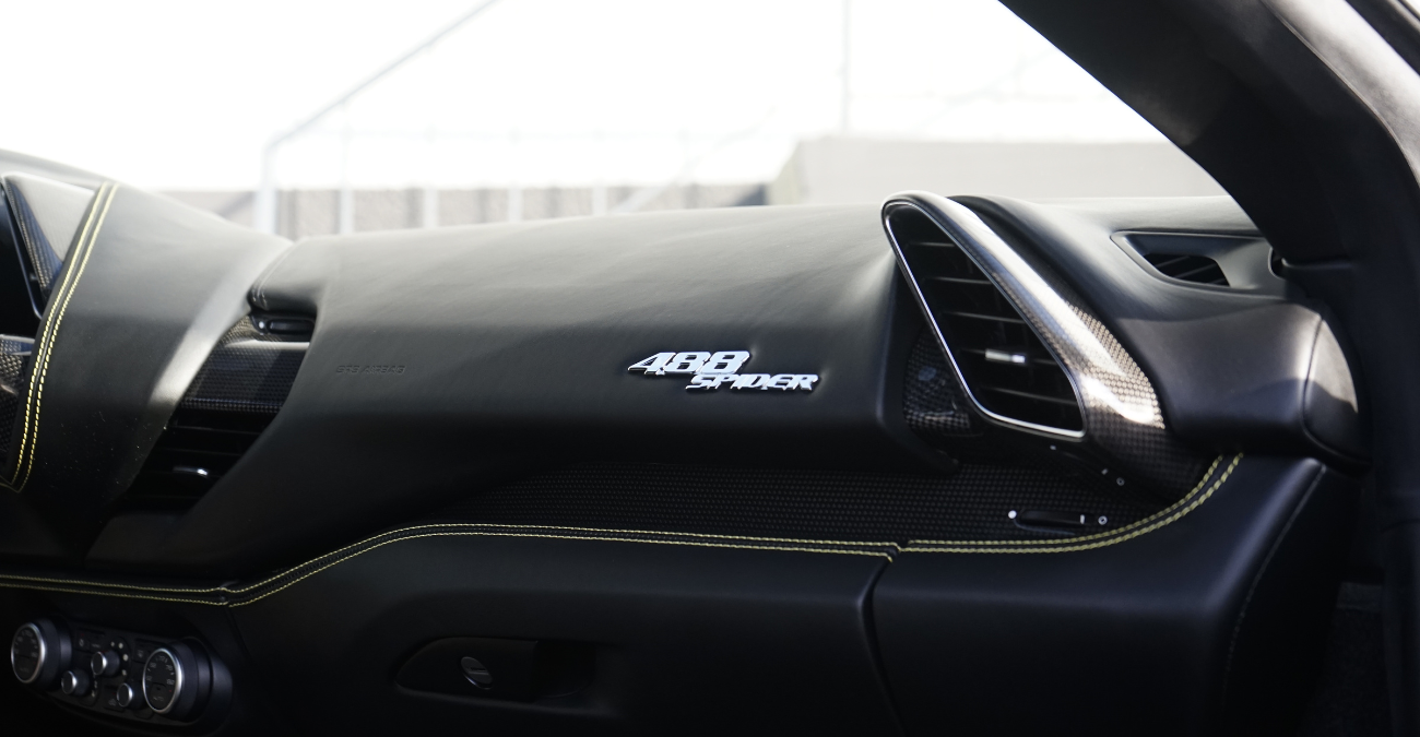 2017 Ferrari 488 Spider interior Black luxury rental