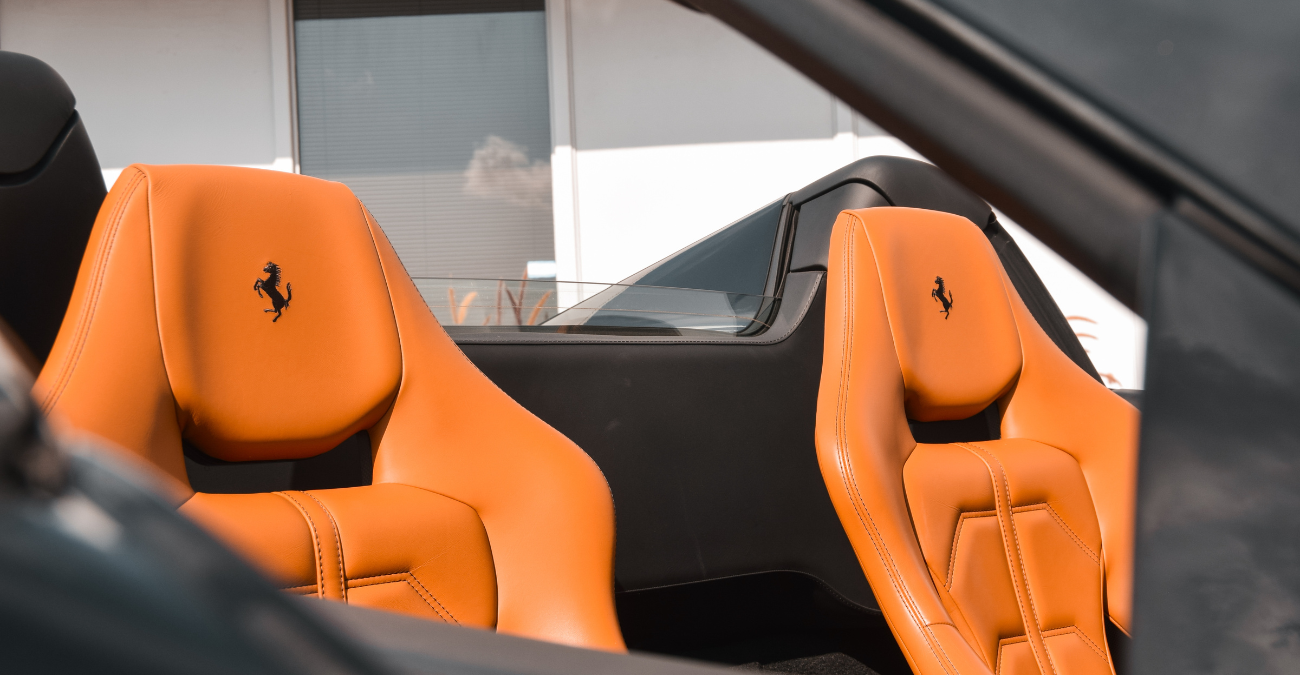 Ferrari 488 Spider side profile Black supercar Irvine rental