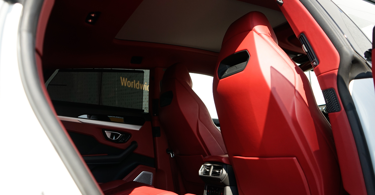 2020 Lamborghini Urus driver cockpit Red seats Los Angeles