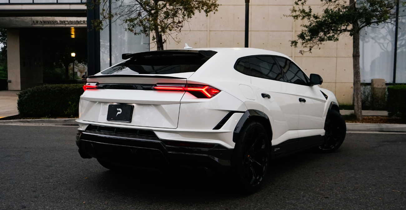 2024 Lamborghini Urus Performante exterior White Orange County rental