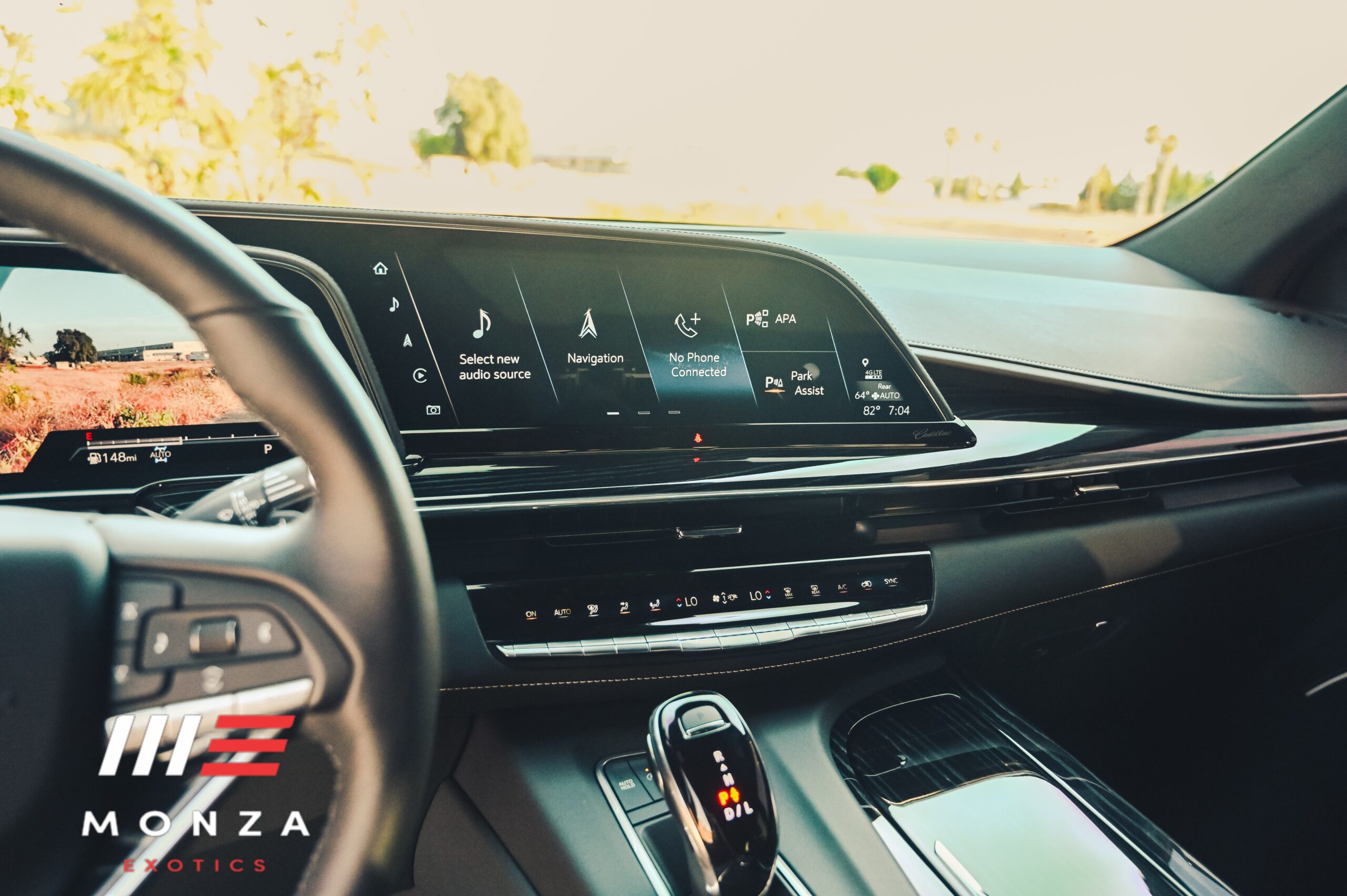 Cadillac Escalade Black at dusk Orange County