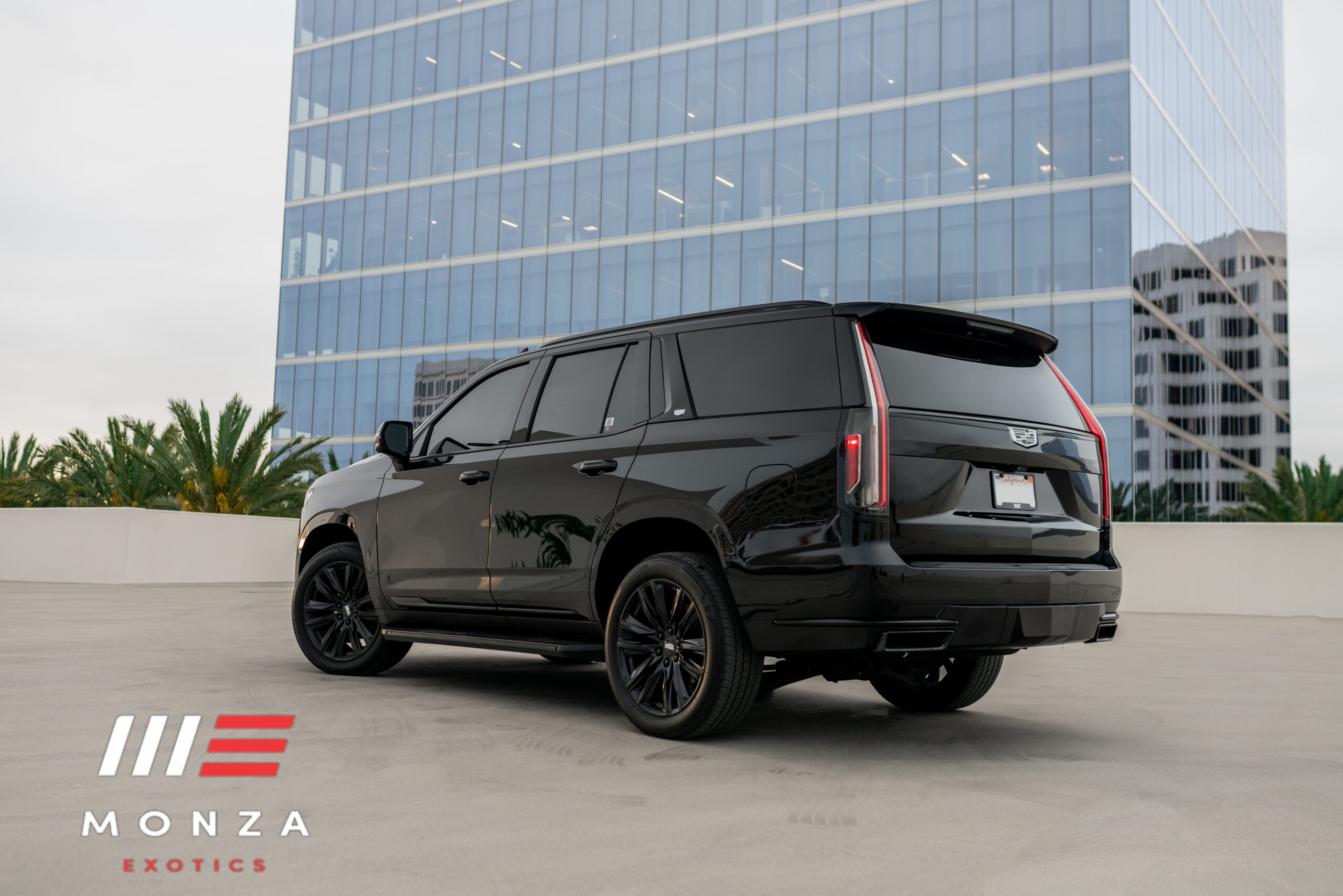 Cadillac Escalade Black close-up luxury SUV rental Newport Beach