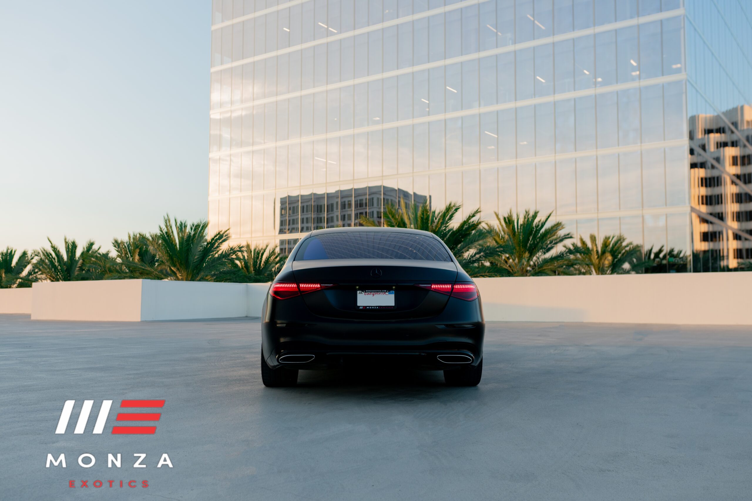 Mercedes-Benz S580 Black rear quarter view Los Angeles