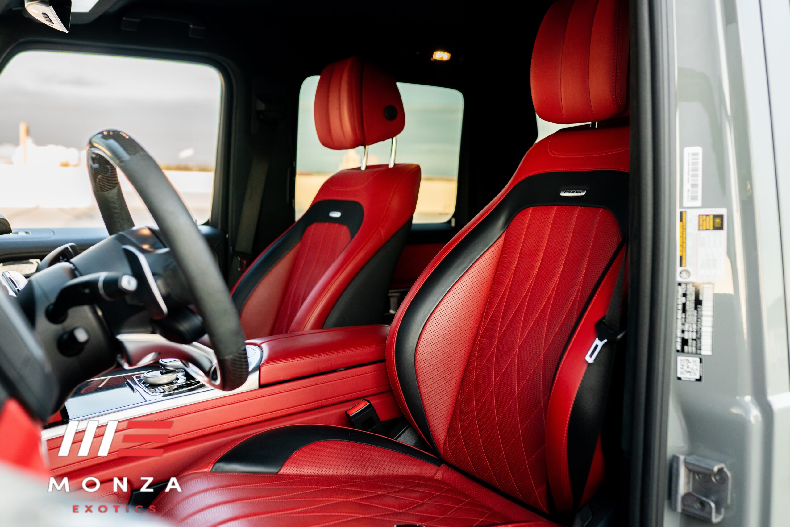 Mercedes-Benz G63 AMG Arabian Grey close-up luxury SUV rental Newport Beach