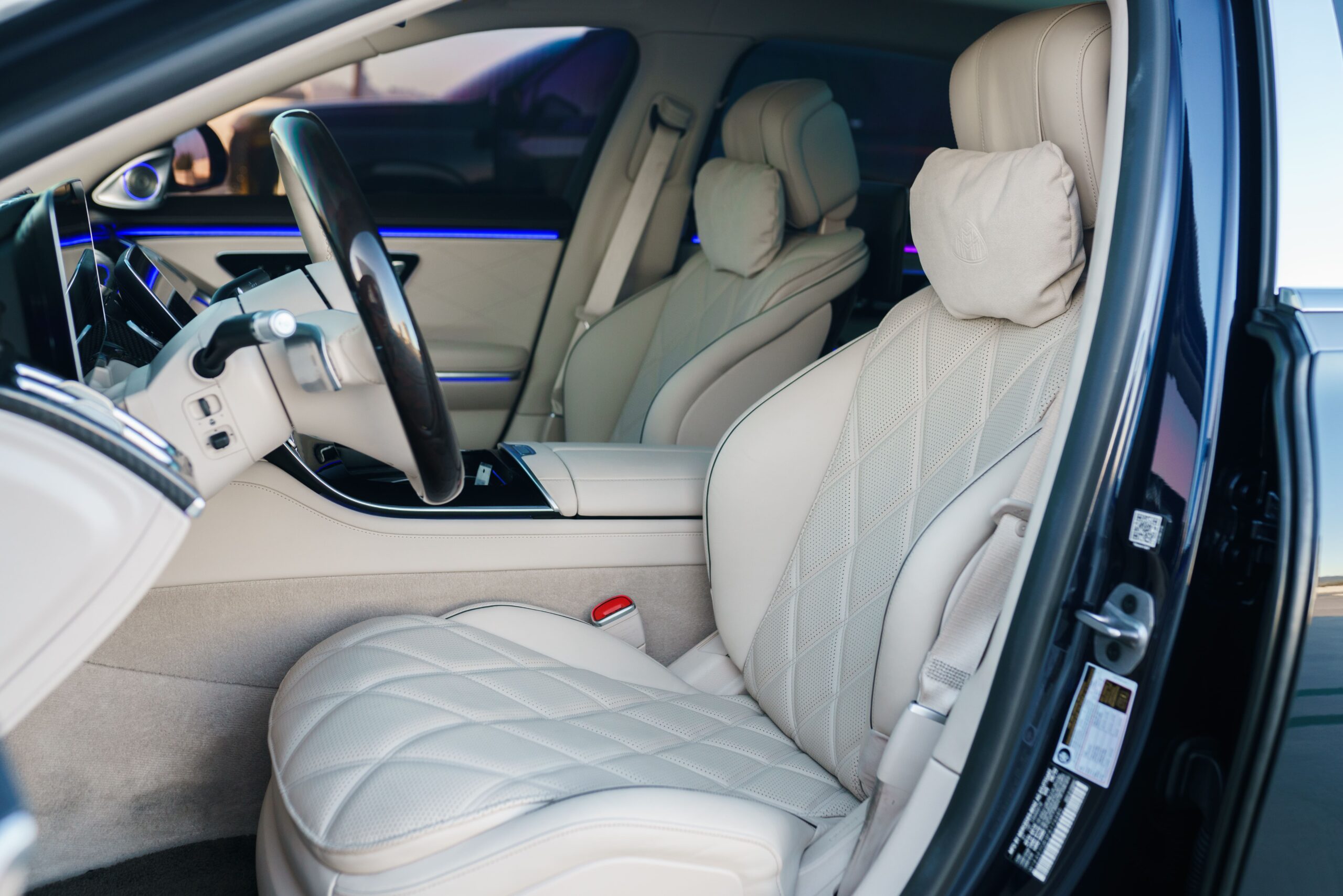 Mercedes-Benz Maybach S580 Black close-up luxury sedan rental Newport Beach