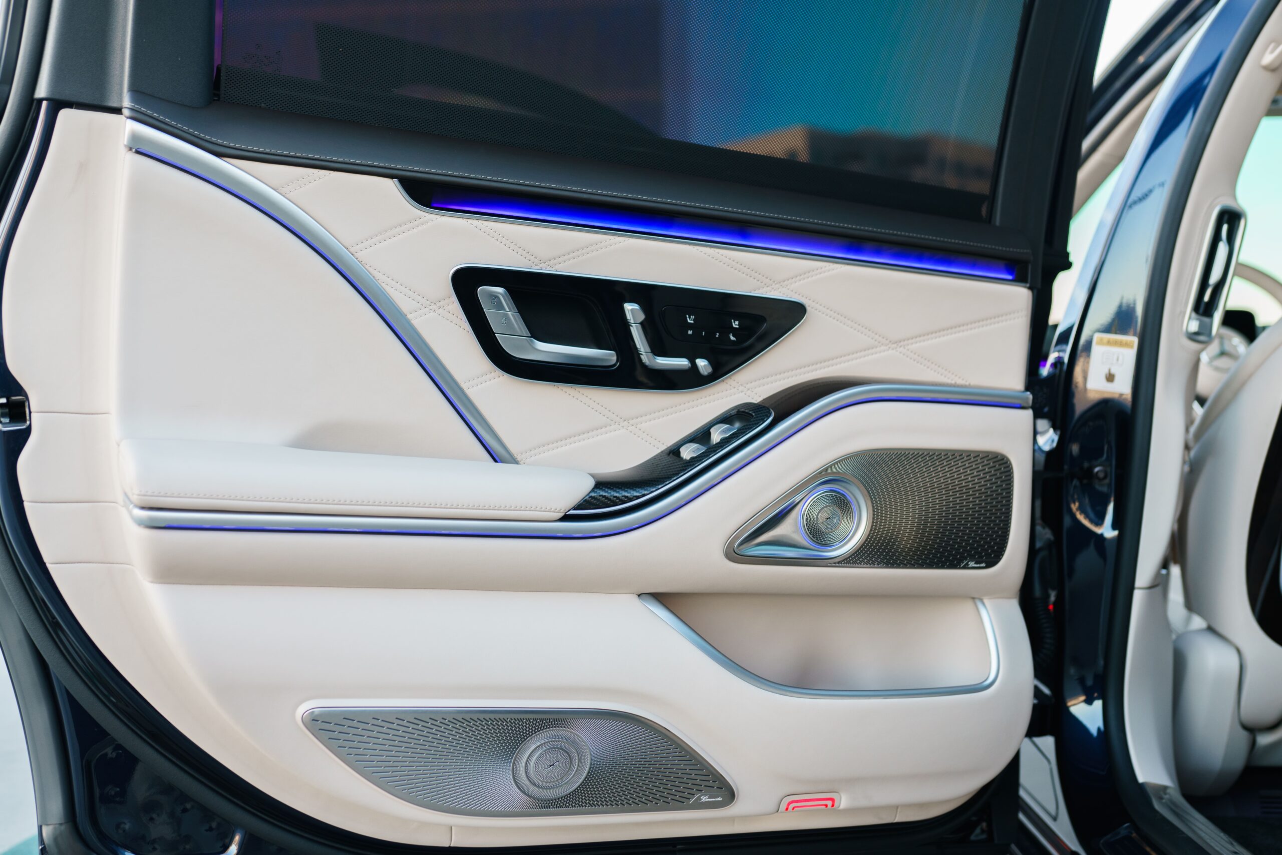 Mercedes-Benz Maybach S580 Black rear quarter view Los Angeles