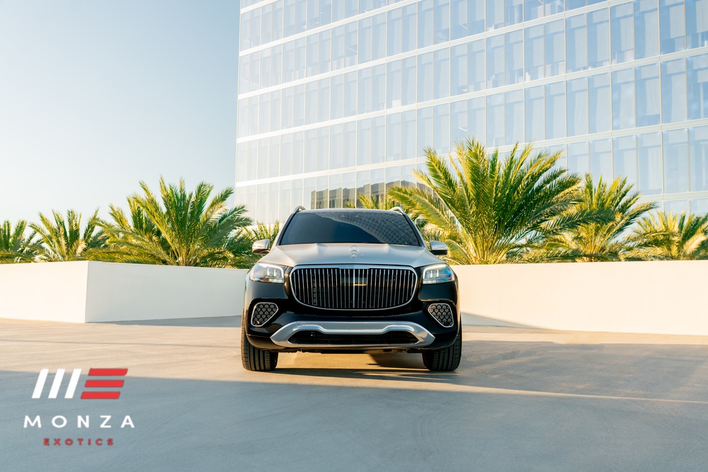 Mercedes-Benz Maybach GLS 600 2026 Black close-up luxury SUV rental Newport Beach exotic rental