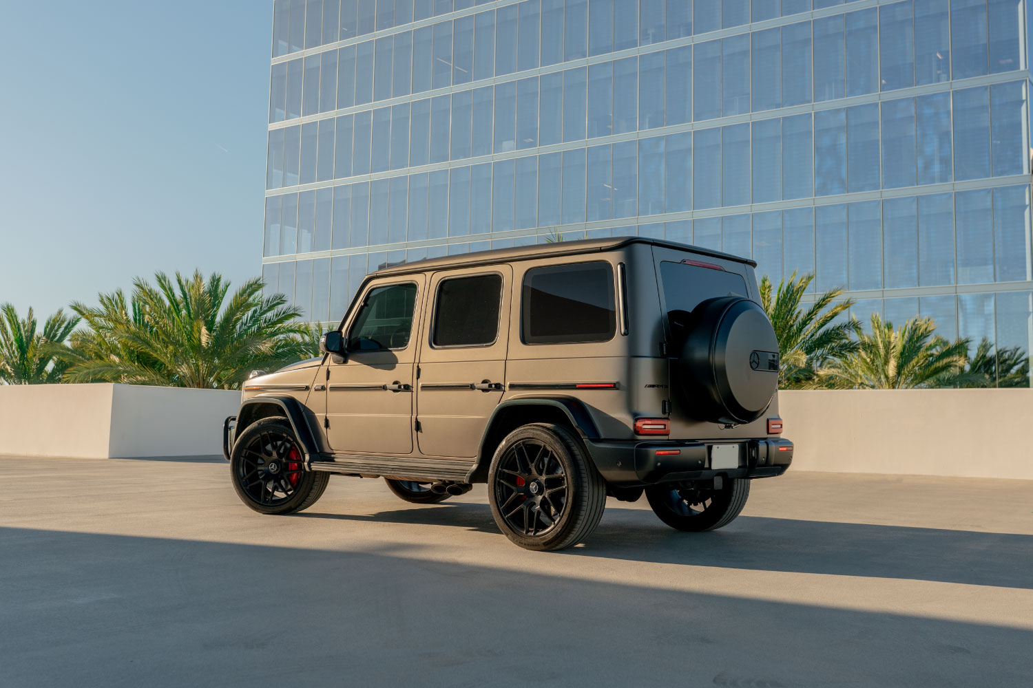 Mercedes-Benz G63 AMG rear view Matte Gold luxury SUV San Diego exotic rental