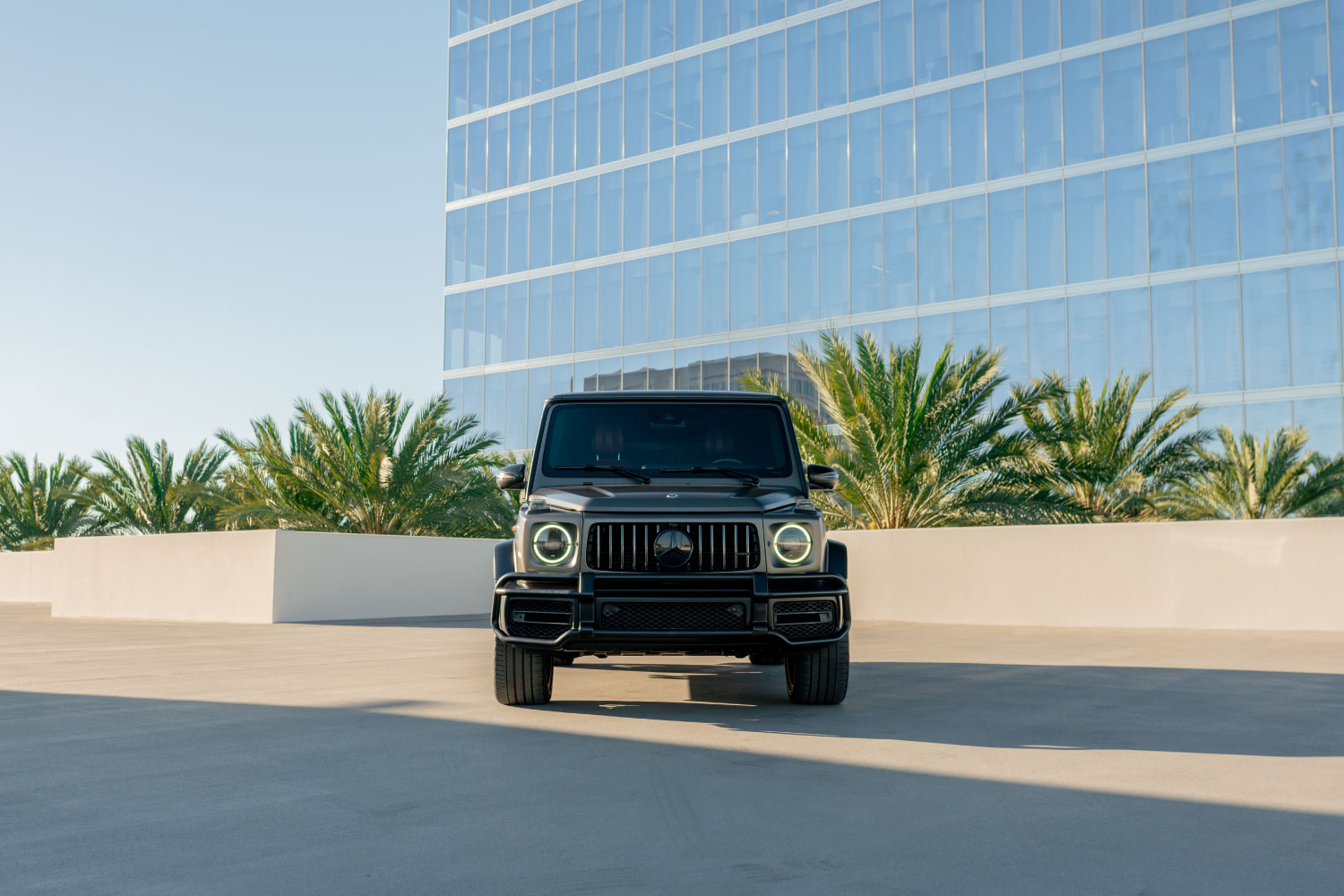 2023 Mercedes-Benz G63 AMG headlight detail Matte Gold Beverly Hills exotic rental