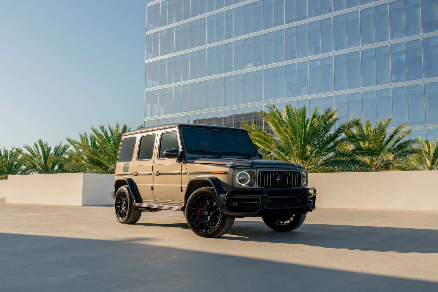 Mercedes-Benz G63 AMG Matte Gold rear angle luxury SUV Southern California