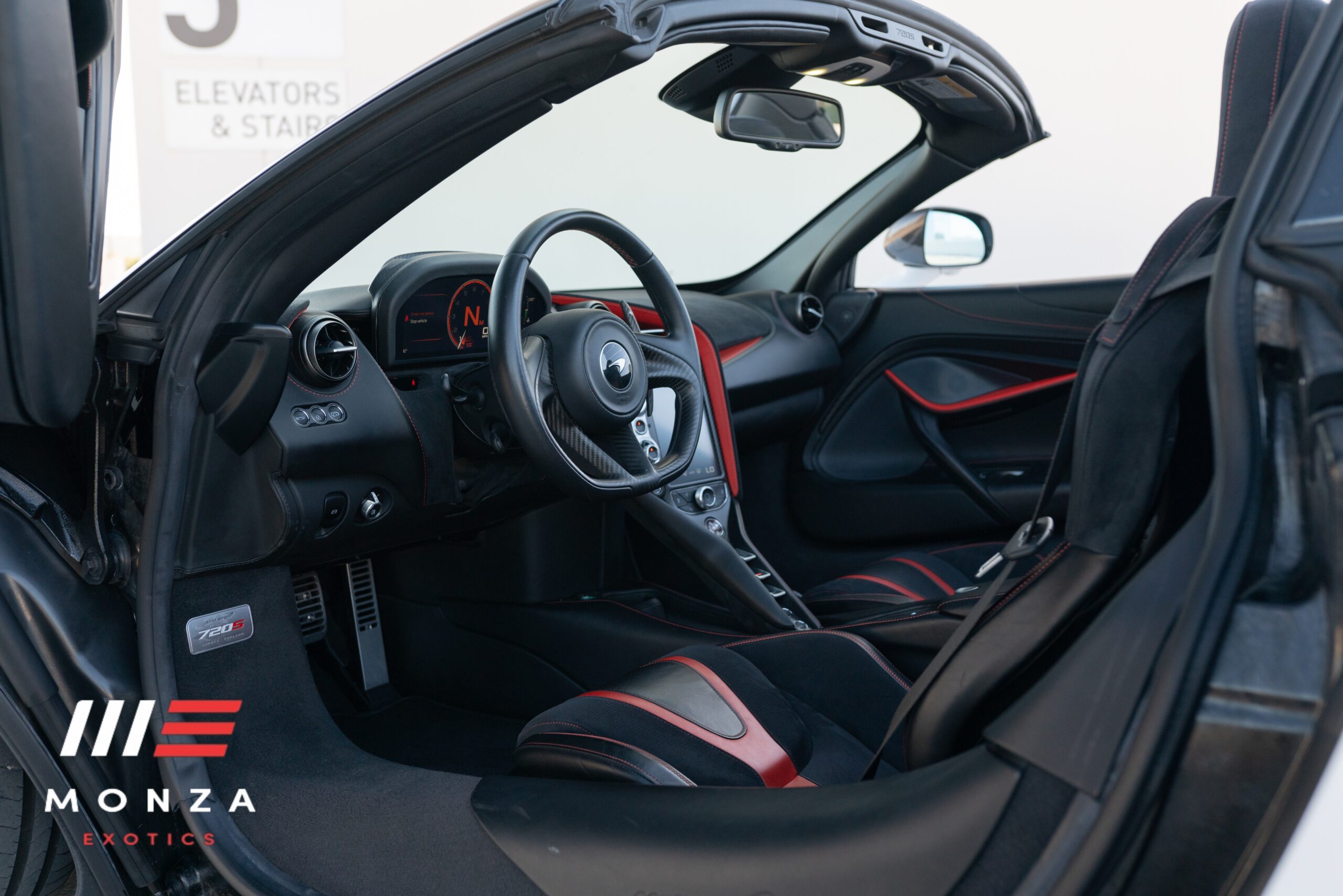 McLaren 720S Spyder White close-up supercar rental Newport Beach