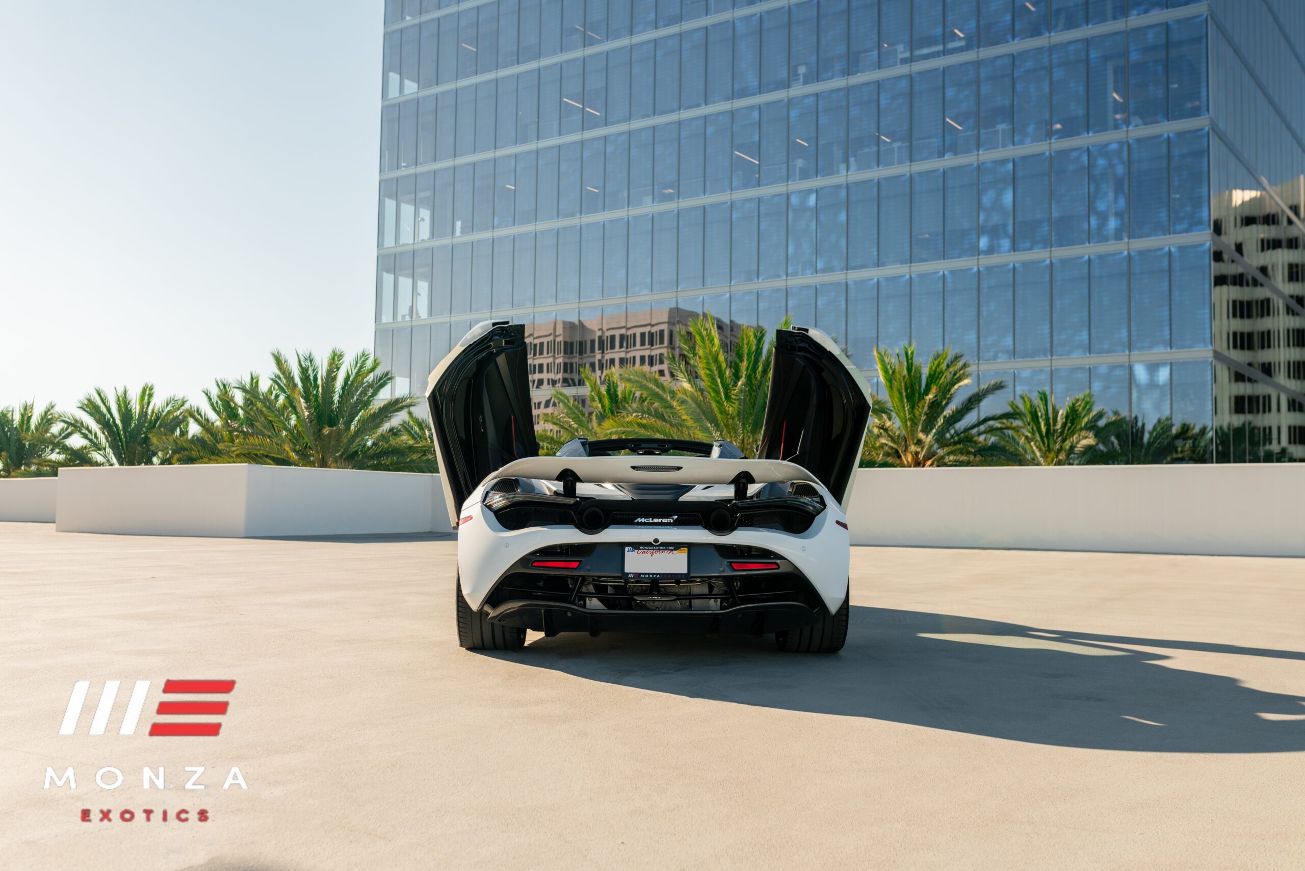 2020 McLaren 720S Spyder headlight detail White Beverly Hills exotic rental