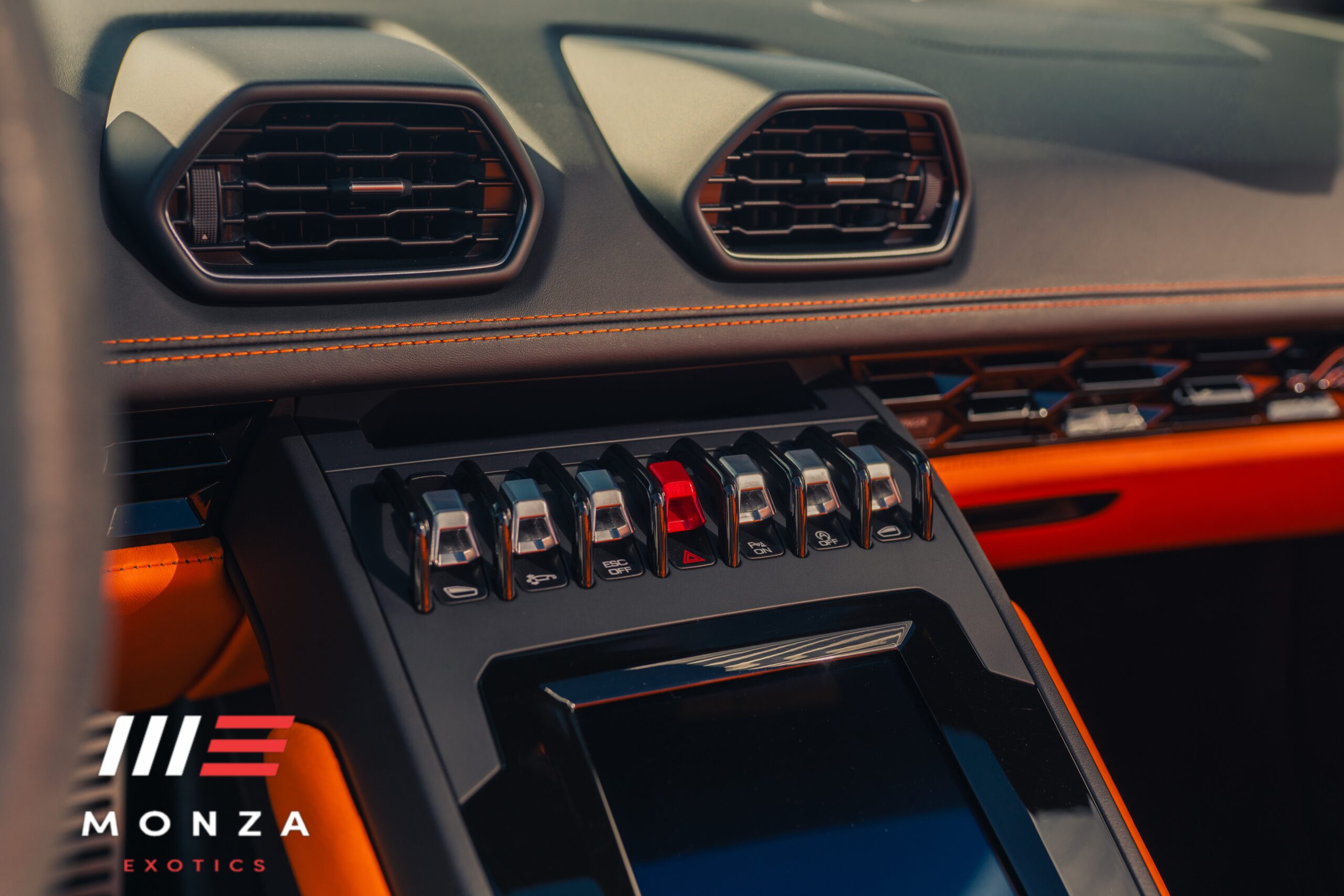 2022 Lamborghini Huracán Evo Spyder luxury interior Black/Orange Irvine