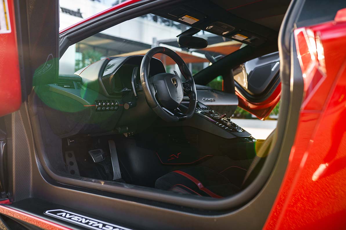 2019 Lamborghini Aventador SV engine bay supercar Southern California