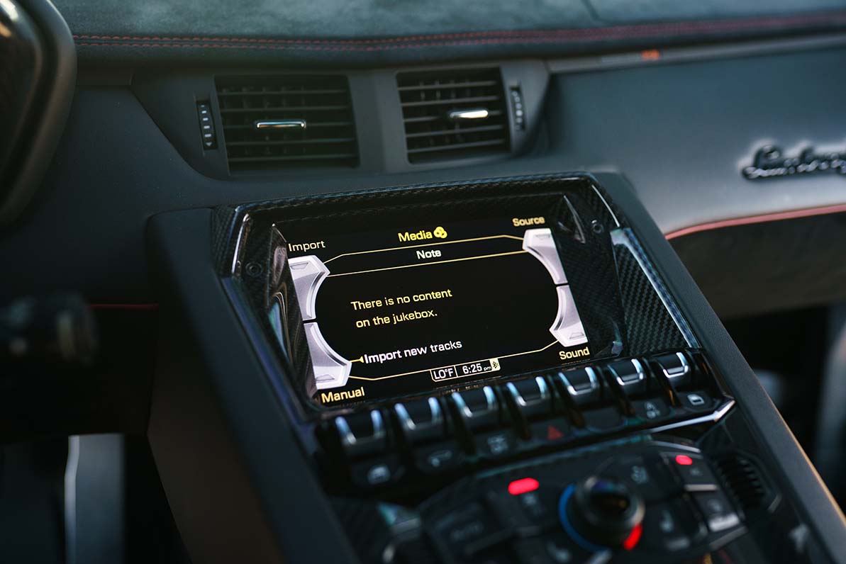 Lamborghini Aventador SV Red close-up supercar rental Newport Beach