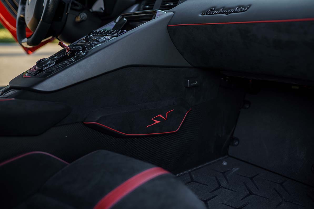 Lamborghini Aventador SV Red brake caliper detail Orange County