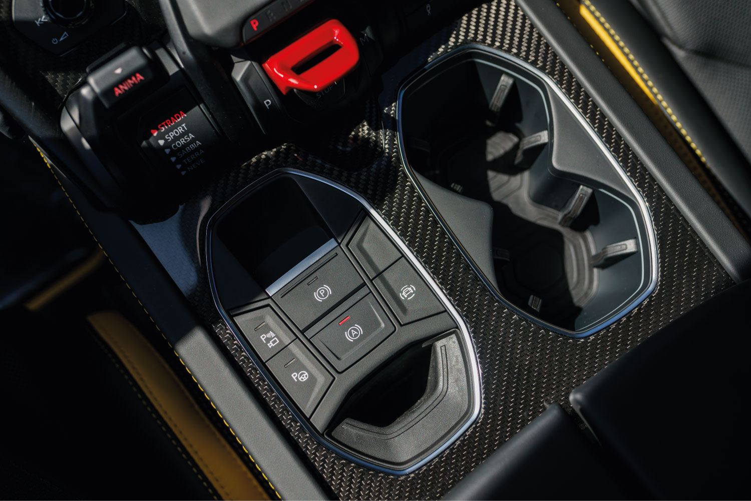 2024 Lamborghini Urus S interior Black / Yellow luxury rental