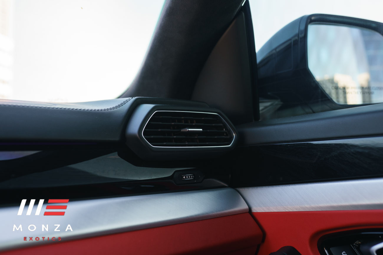 Lamborghini Urus rear view Silver luxury SUV San Diego