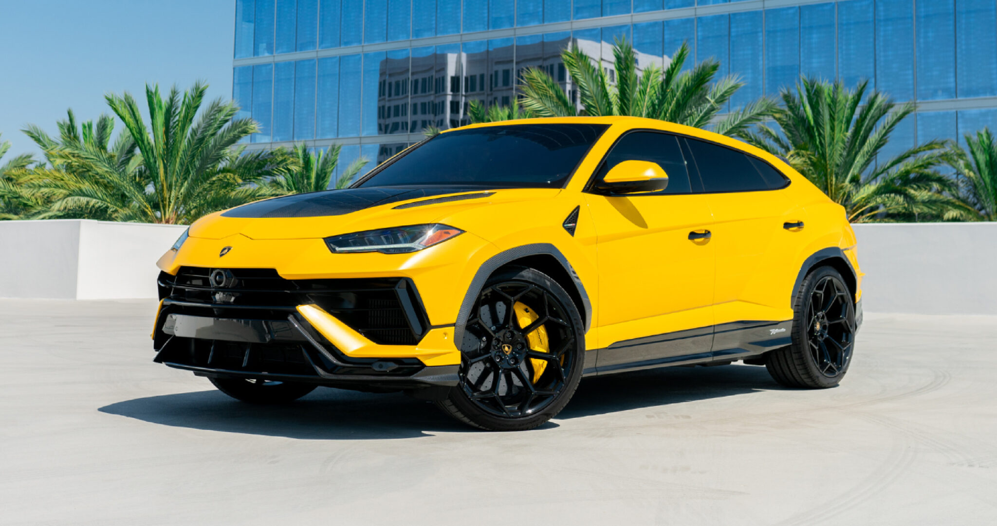 Rent a Yellow Lamborghini Urus Performante in Orange County