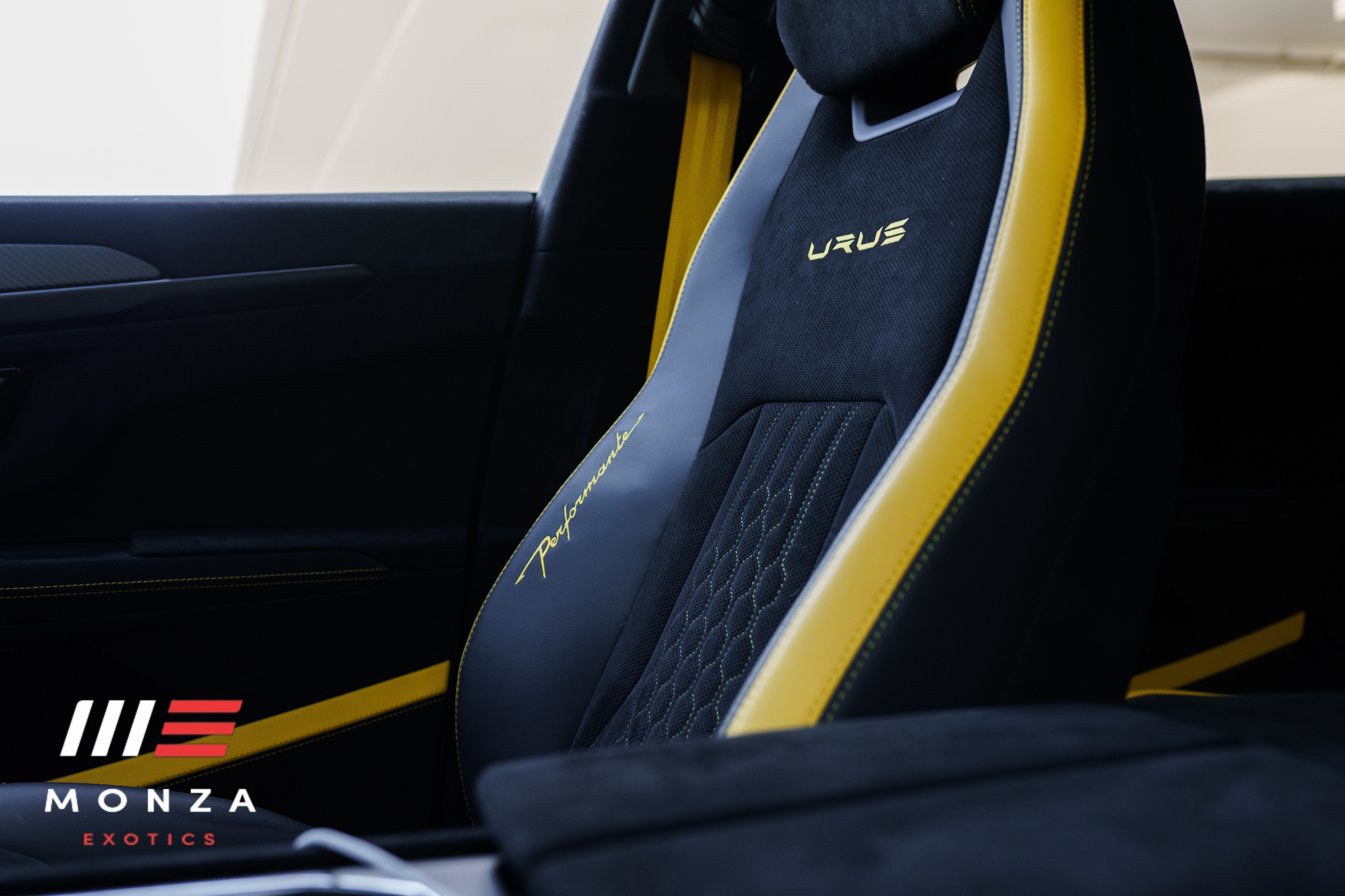 Lamborghini Urus Performante Yellow rear quarter view Los Angeles