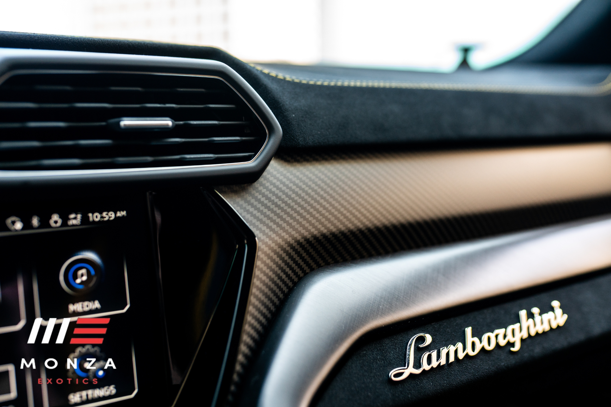 Lamborghini Urus Performante rear view Yellow luxury SUV San Diego